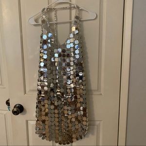 12th Tribe DIANA SILVER DISCO DRESS